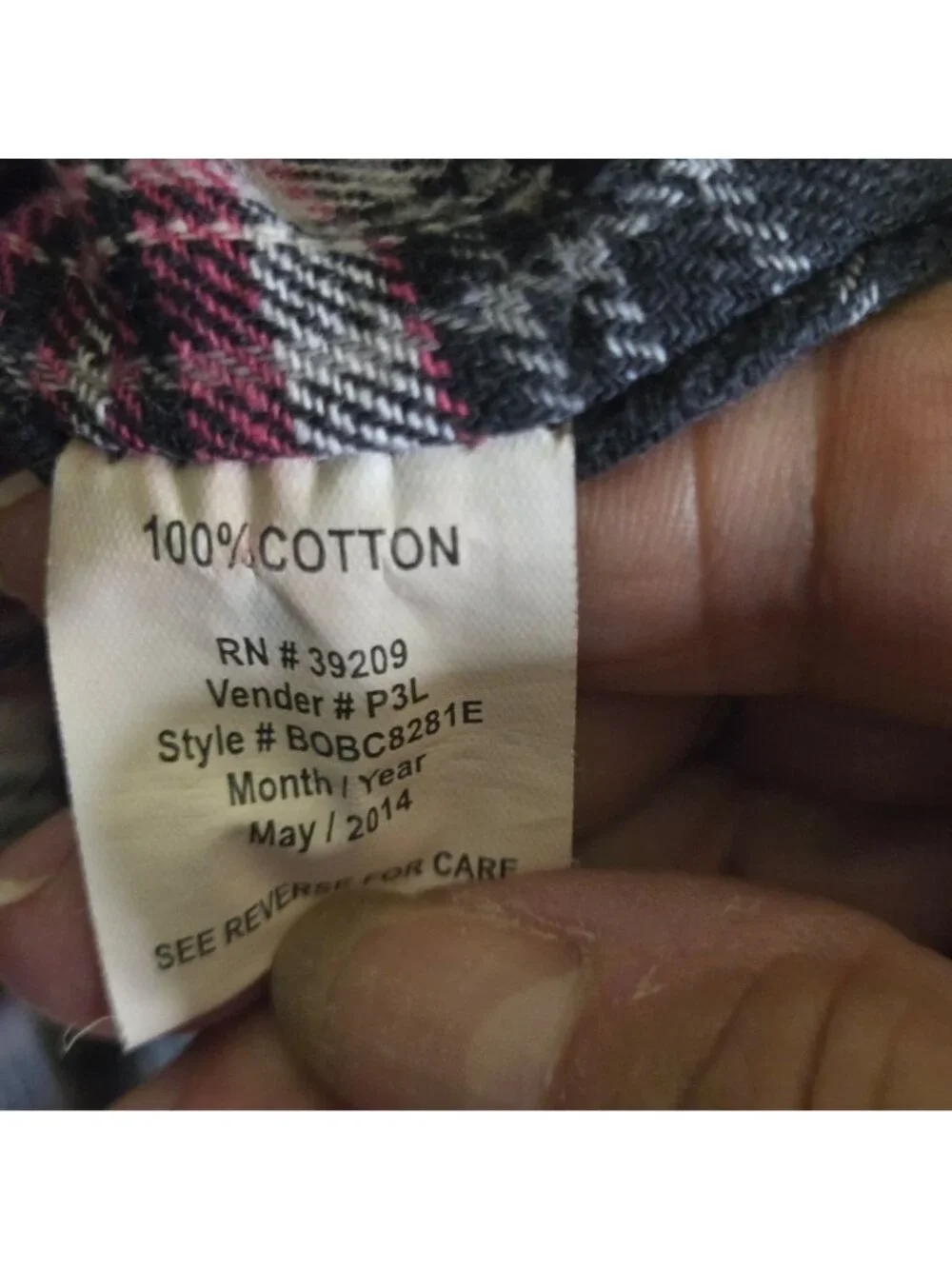 Burnside Flannel Shirt Sustainable Cotton Size XL